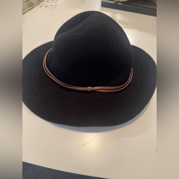 Anthropologie Black Hat with Tan Band main image 4